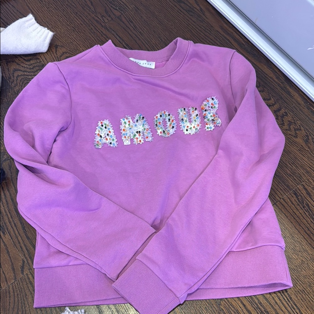 Purple Women’s Sweater with 'Amour' Design